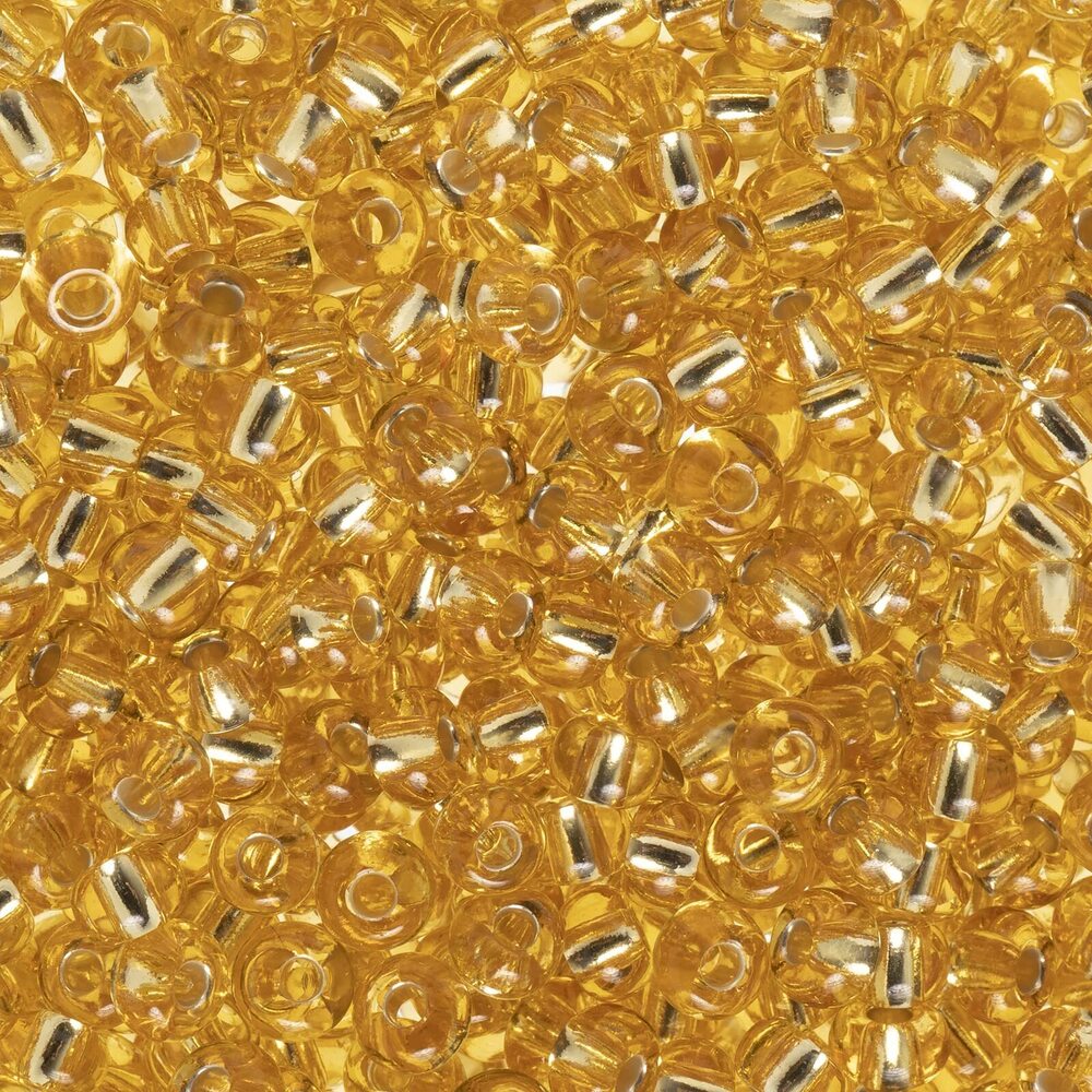 3481 Czech Glass Seed Beads 6/0 Topaz Silver Lined Beads for Jewelry Making
